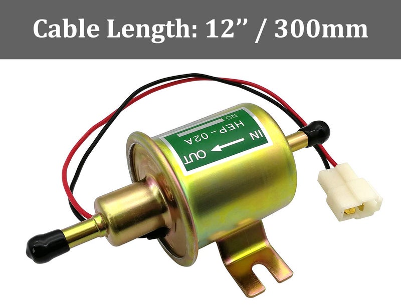 HiQltyla Universal 24V Low Pressure Heavy Duty Gas Diesel Inline Electric Fuel Pump HEP-02A (3-8 PSI) for Motorcycle Carburetor Lawn Mower - Image 3